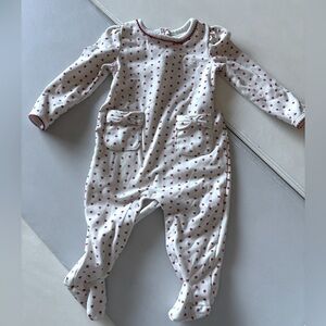 Heart pattern footed one-piece